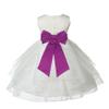 Wedding Pageant Ivory Shimmering Organza Flower Girl Dress with Tiebow 4613T 10 view 1