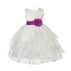 Wedding Pageant Ivory Shimmering Organza Flower Girl Dress with Tiebow 4613T 10 view 2