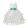 Wedding Pageant Ivory Shimmering Organza Flower Girl Dress with Tiebow 4613T 2 view 2