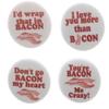 A&T Designs Set 4 Flirty Love Cute Bacon Themed 2.25" Keychains Wrap that view 1