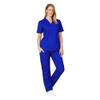 M&M SCRUBS Womens Medical Scrub Set V-Neck Top & Pants with Pockets, Poly Cotton Nursing Uniform XL Royal Blue view 2