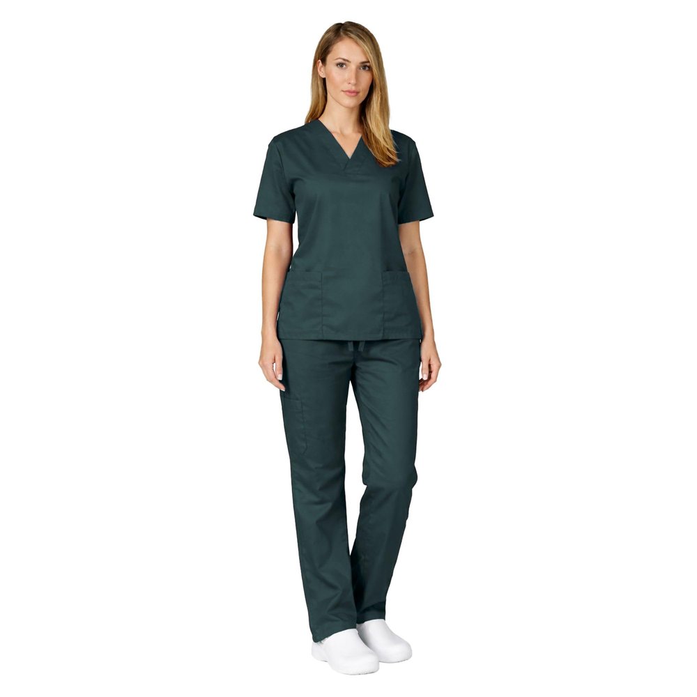 M&M SCRUBS Women Scrub Set Medical Scrub Top and Pants XS Hunter Green