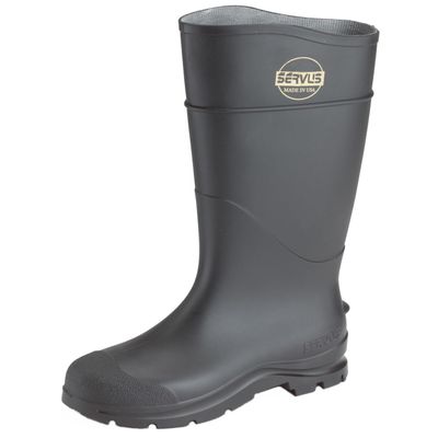 Honeywell 18822/10 Knee Boots, Size 10, 16" H, Black, Plain, PR