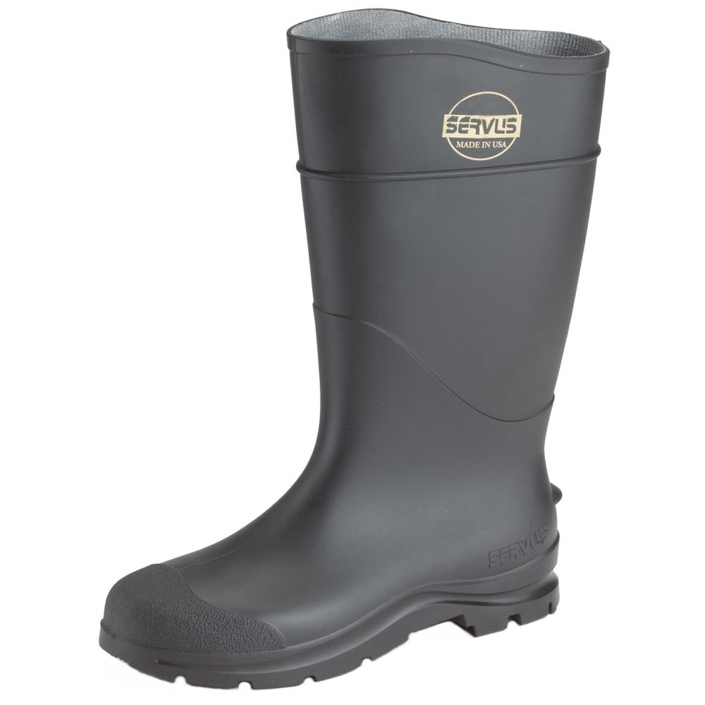 Honeywell 18822/10 Knee Boots, Size 10, 16" H, Black, Plain, PR