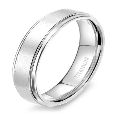 TIGRADE 4mm 6mm 8mm 10mm Titanium Rings Black/Silver/Gold Wedding Band Matte Comfort Fit for Men Women Size 3-15, Silver 6MM, Size 7