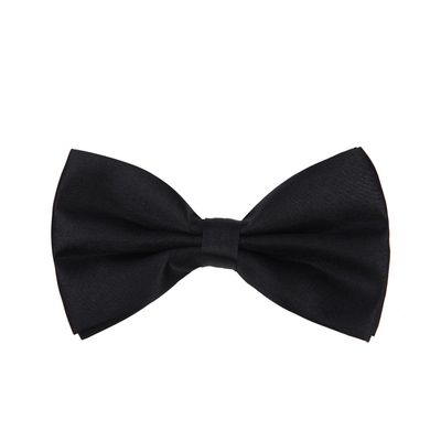 Premium Classic Solid Color Adjustable Tuxedo Neck Bowtie Bow Tie, Black