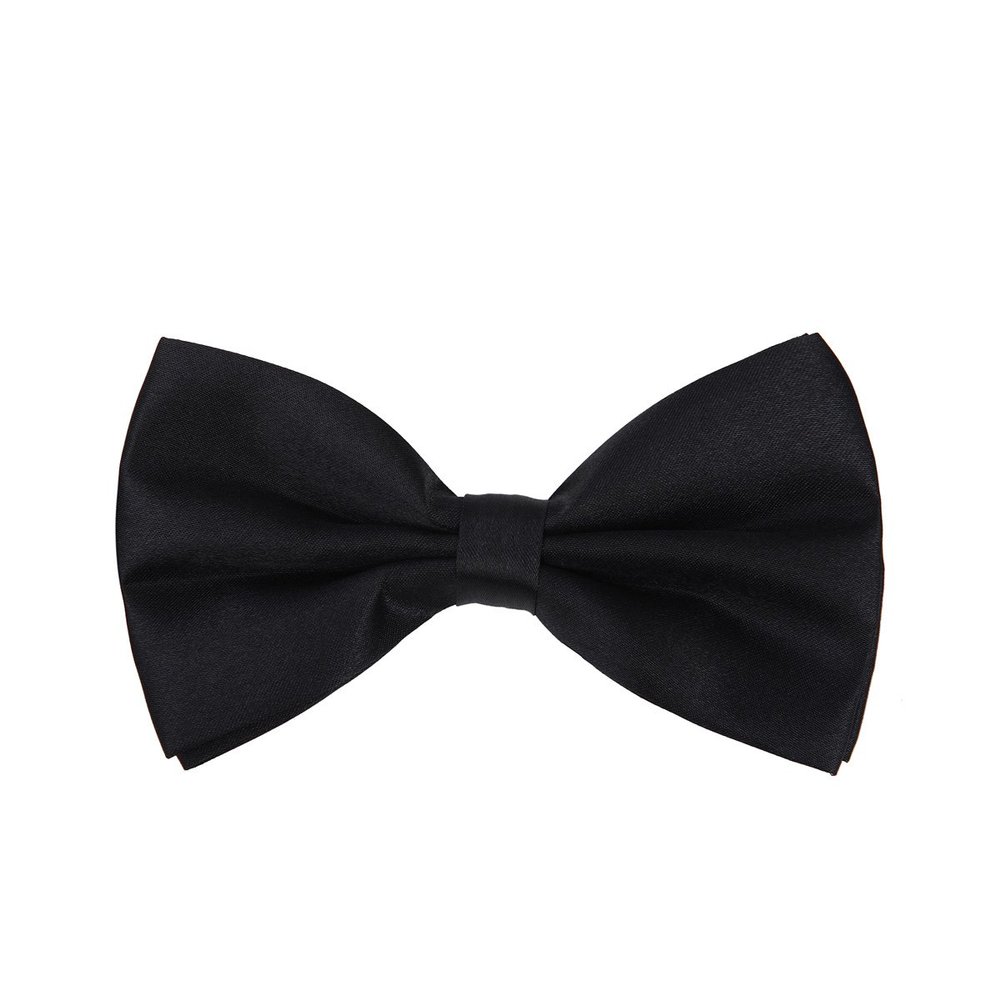 Premium Classic Solid Color Adjustable Tuxedo Neck Bowtie Bow Tie, Black