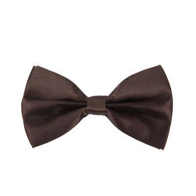 Premium Classic Solid Color Adjustable Tuxedo Neck Bowtie Bow Tie, Brown