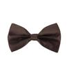 Premium Classic Solid Color Adjustable Tuxedo Neck Bowtie Bow Tie, Brown view 1