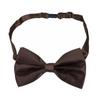 Premium Classic Solid Color Adjustable Tuxedo Neck Bowtie Bow Tie, Brown view 2