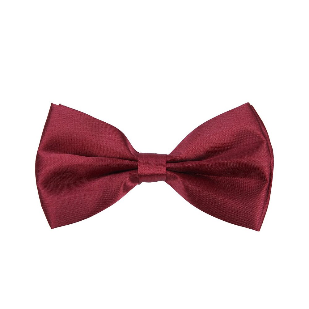 Premium Classic Solid Color Adjustable Tuxedo Neck Bowtie Bow Tie, Burgundy
