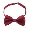 Premium Classic Solid Color Adjustable Tuxedo Neck Bowtie Bow Tie, Burgundy view 2