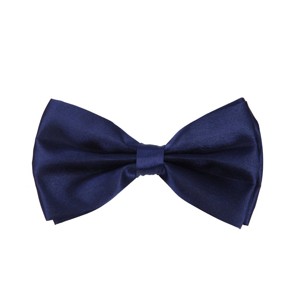 Premium Classic Solid Color Adjustable Tuxedo Neck Bowtie Bow Tie, Navy