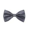 Premium Classic Solid Color Adjustable Tuxedo Neck Bowtie Bow Tie, Grey view 1