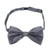 Premium Classic Solid Color Adjustable Tuxedo Neck Bowtie Bow Tie, Grey view 2