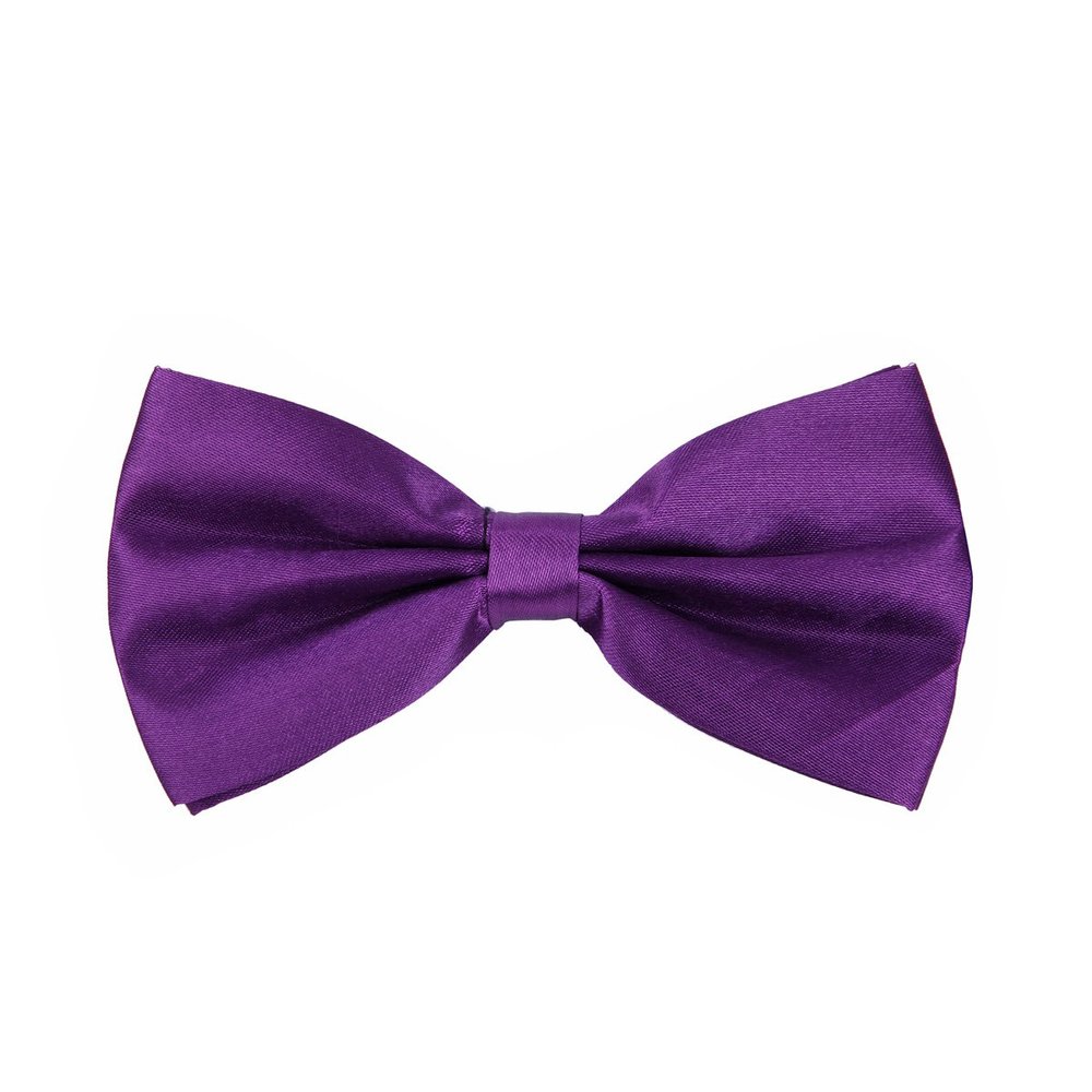 Premium Classic Solid Color Adjustable Tuxedo Neck Bowtie Bow Tie, Purple