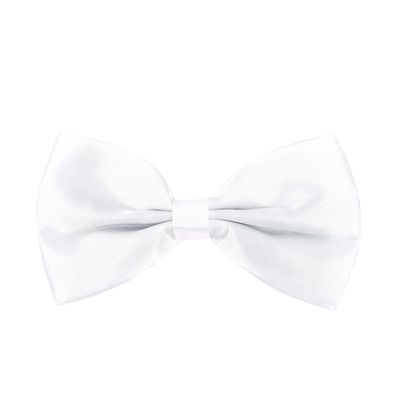 Premium Classic Solid Color Adjustable Tuxedo Neck Bowtie Bow Tie, White