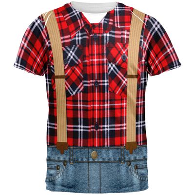 Old Glory Halloween Lumberjack Costume All Over Adult T-Shirt - Small