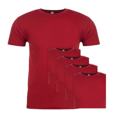 Next Level NL3600 100% Cotton Premium Fitted Short Sleeve Crew Cardinal X-Large (5 Pack)