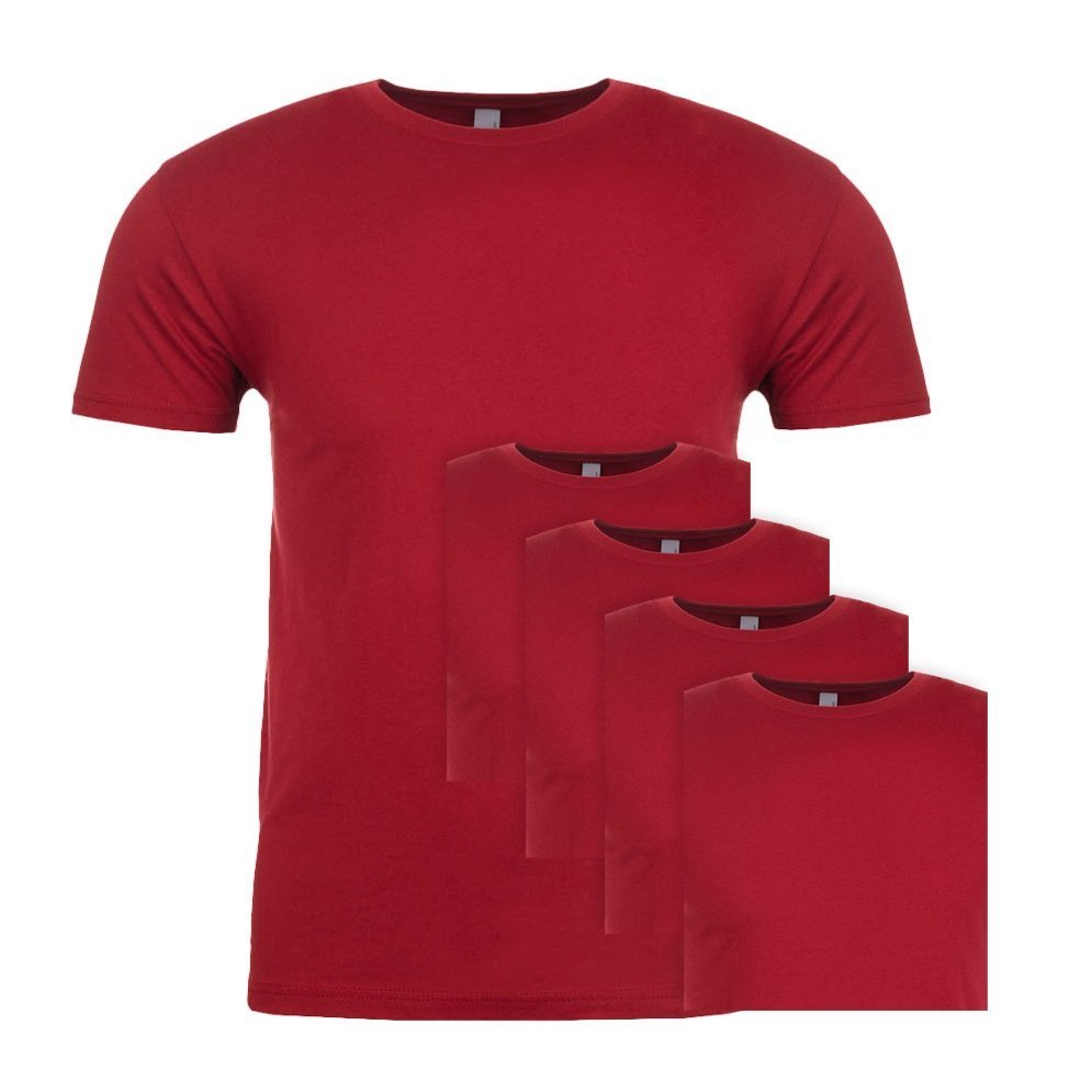 Next Level NL3600 100% Cotton Premium Fitted Short Sleeve Crew Cardinal X-Large (5 Pack)