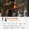 1844 Helko Werk Germany Traditional Rheinland - Made in Germany Compact Lightweight Axe for Backpacking Camping Long Hatchet - Head 1.5 lbs, Handle 20 in. (Rheinland Pack Axe) #11327 view 2