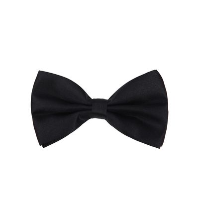 Kids Small Solid Color Adjustable Tuxedo Neck Bowtie Bow Tie, Black
