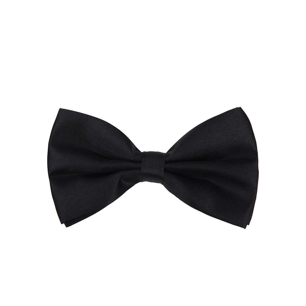 Kids Small Solid Color Adjustable Tuxedo Neck Bowtie Bow Tie, Black