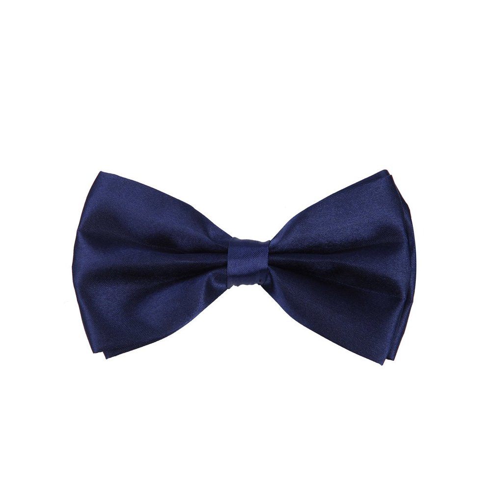 Kids Small Solid Color Adjustable Tuxedo Neck Bowtie Bow Tie, Navy