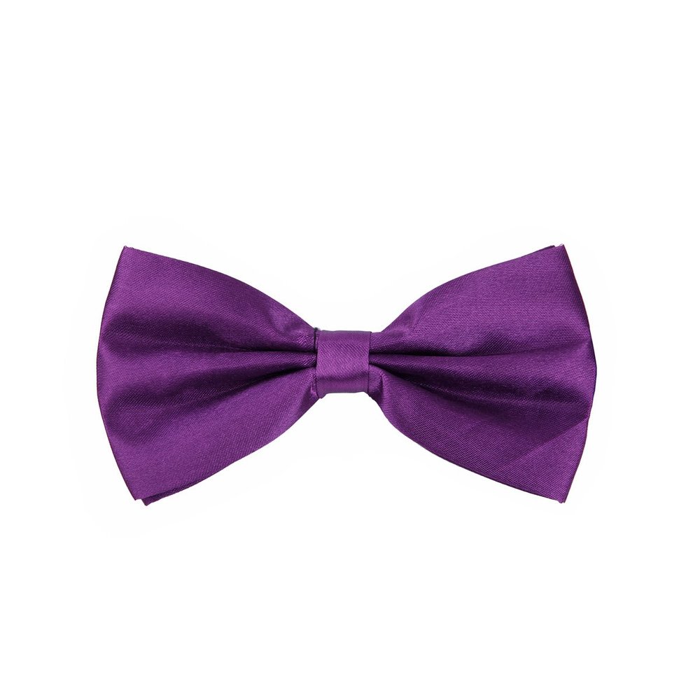 Kids Small Solid Color Adjustable Tuxedo Neck Bowtie Bow Tie, Purple