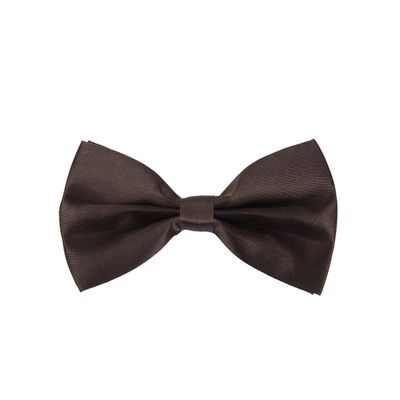 Kids Small Solid Color Adjustable Tuxedo Neck Bowtie Bow Tie, Brown