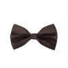 Kids Small Solid Color Adjustable Tuxedo Neck Bowtie Bow Tie, Brown view 1