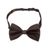 Kids Small Solid Color Adjustable Tuxedo Neck Bowtie Bow Tie, Brown view 2