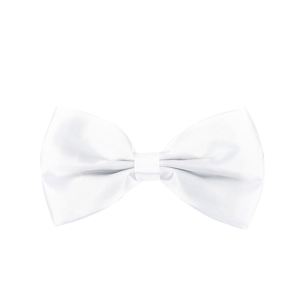 Kids Small Solid Color Adjustable Tuxedo Neck Bowtie Bow Tie, White