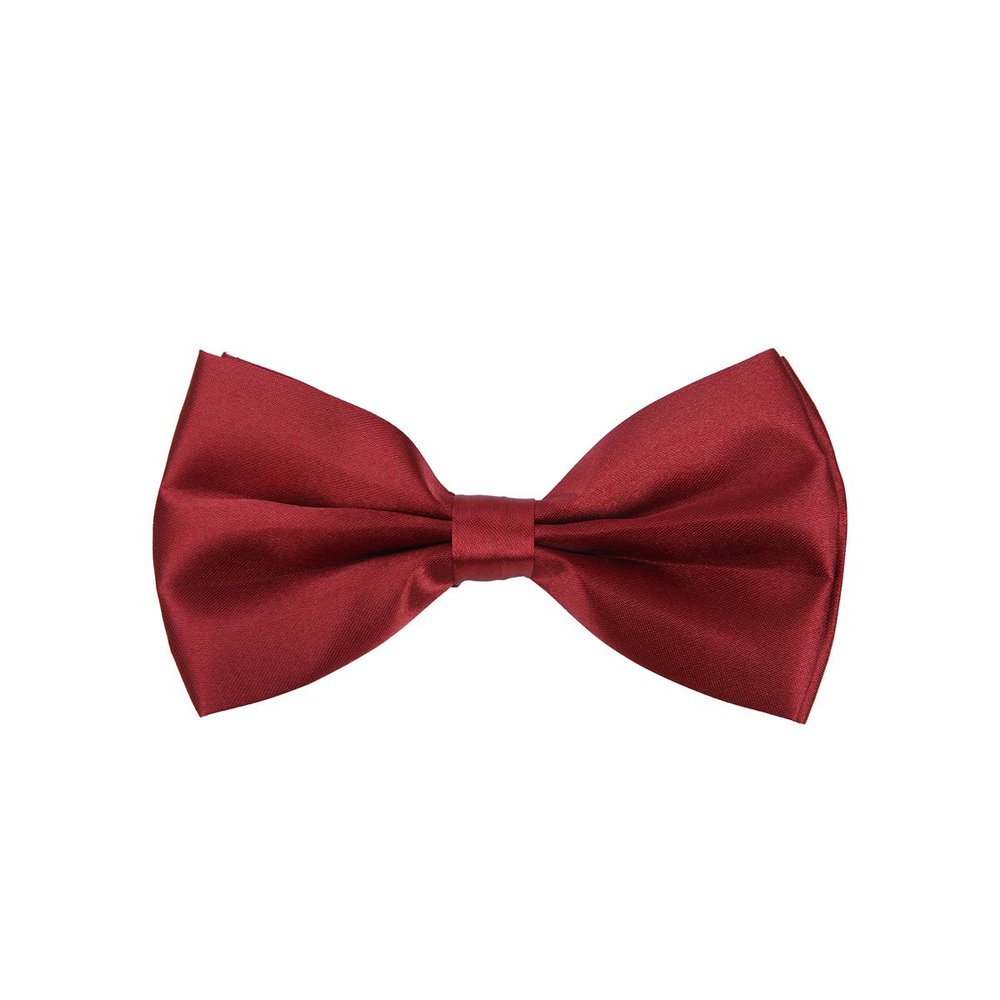 Kids Small Solid Color Adjustable Tuxedo Neck Bowtie Bow Tie, Burgundy