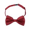 Kids Small Solid Color Adjustable Tuxedo Neck Bowtie Bow Tie, Burgundy view 2