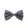 Kids Small Solid Color Adjustable Tuxedo Neck Bowtie Bow Tie, Grey view 1