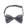 Kids Small Solid Color Adjustable Tuxedo Neck Bowtie Bow Tie, Grey view 2