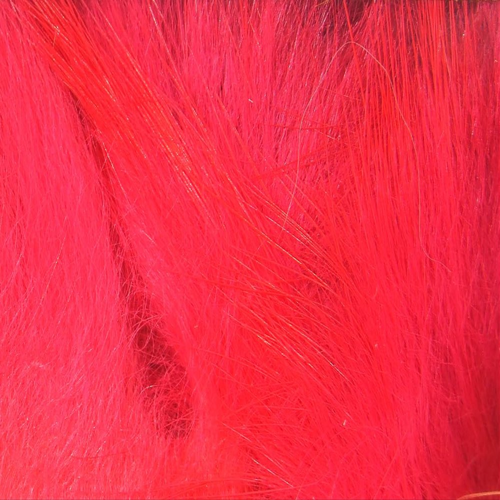 Hareline Fly Tying Crosscut Rabbit Strips - Fl. Sockeye Red