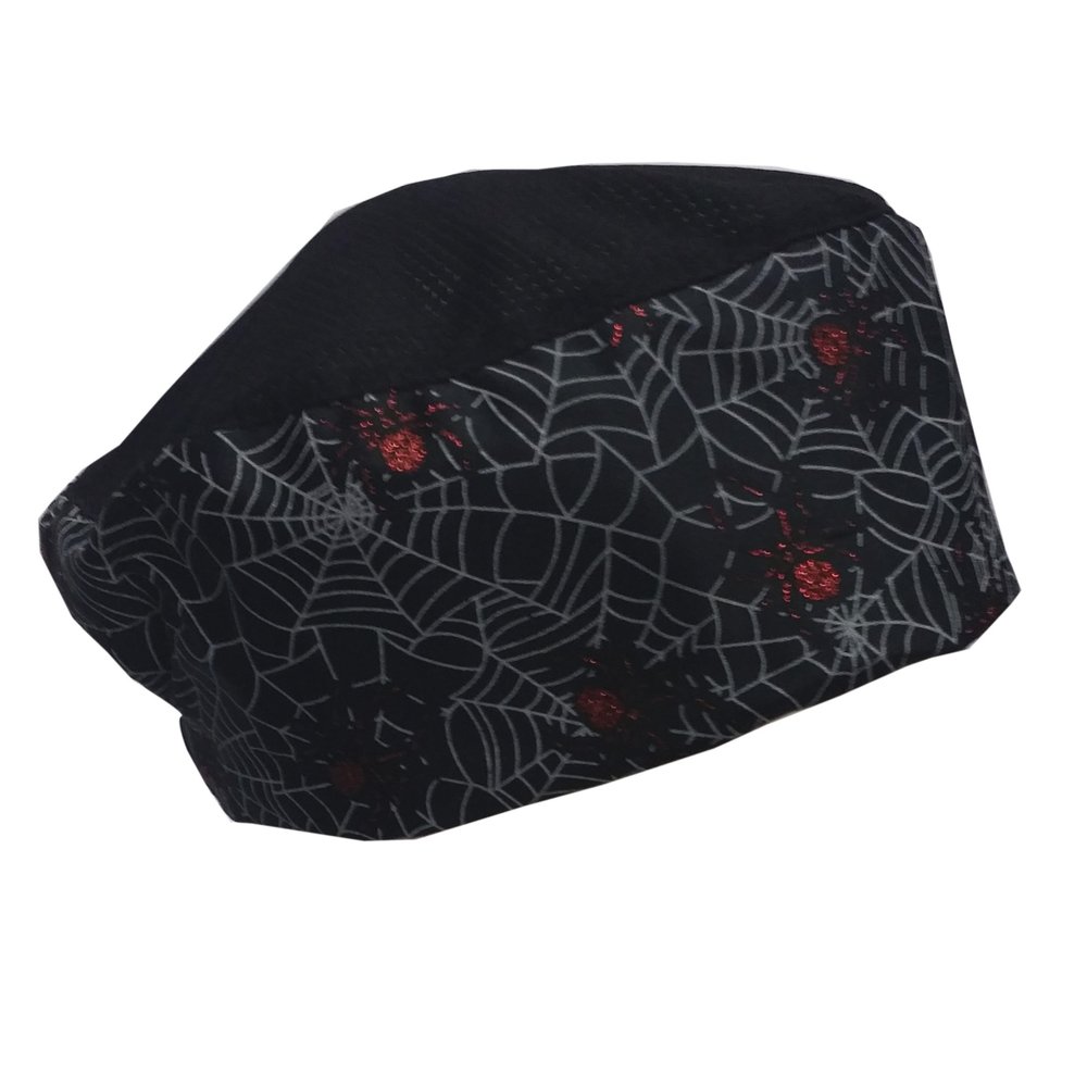 CHEFSKIN Chef Cook Surgeon Beanie Halloween Spider Web Design Lite Cool Spiderweb Black