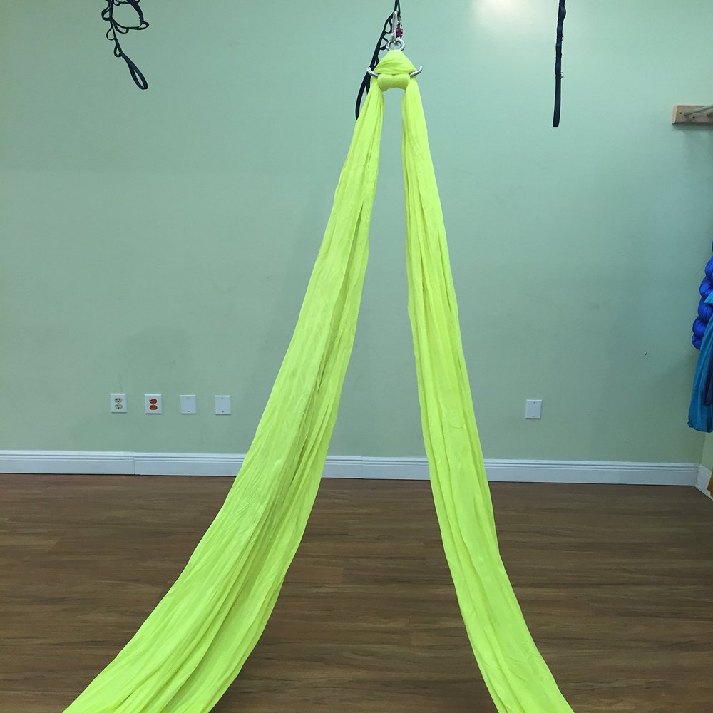 Premiere Aerial Silks Kit w/ Swivel (10.5 Yards) (Neon Yellow)