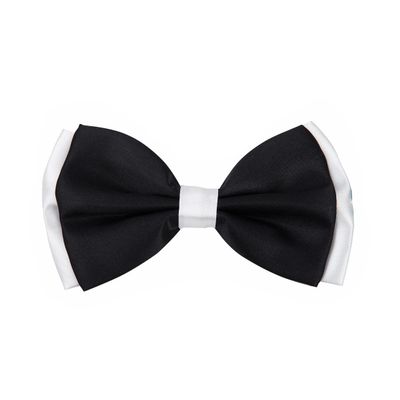 Premium Men's 2-Tone Adjustable Tuxedo Neck Bowtie Bow Tie, Black