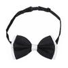 Premium Men's 2-Tone Adjustable Tuxedo Neck Bowtie Bow Tie, Black view 2
