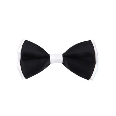 Kids Small 2-Tone Adjustable Tuxedo Neck Bowtie Bow Tie, Black