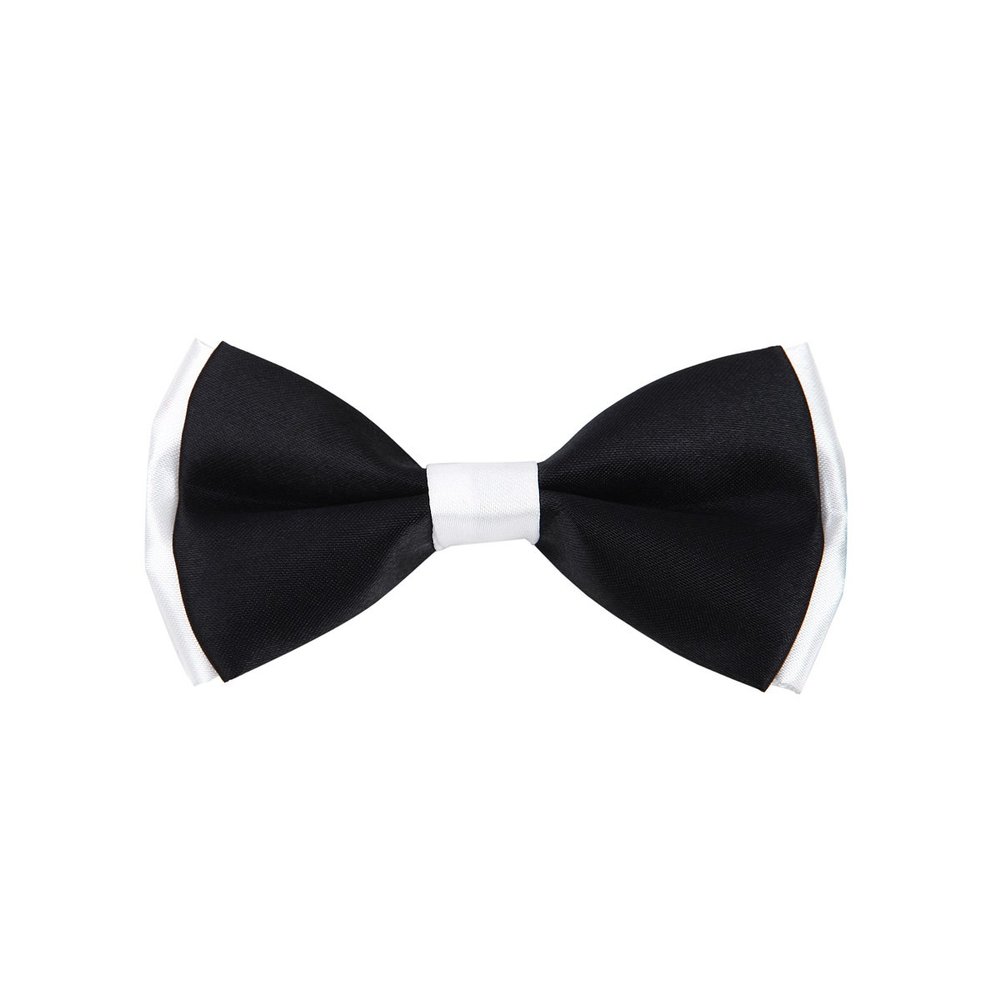 Kids Small 2-Tone Adjustable Tuxedo Neck Bowtie Bow Tie, Black
