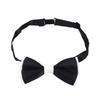 Kids Small 2-Tone Adjustable Tuxedo Neck Bowtie Bow Tie, Black view 2