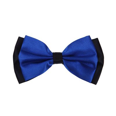 Premium Men's 2-Tone Adjustable Tuxedo Neck Bowtie Bow Tie, Blue