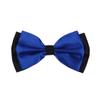 Premium Men's 2-Tone Adjustable Tuxedo Neck Bowtie Bow Tie, Blue view 1