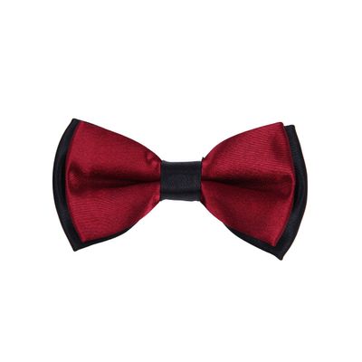 Kids Small 2-Tone Adjustable Tuxedo Neck Bowtie Bow Tie, Burgundy