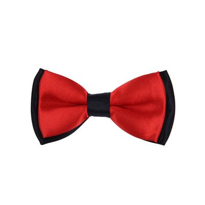Kids Small 2-Tone Adjustable Tuxedo Neck Bowtie Bow Tie, Red