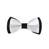 Kids Small 2-Tone Adjustable Tuxedo Neck Bowtie Bow Tie, White view 1